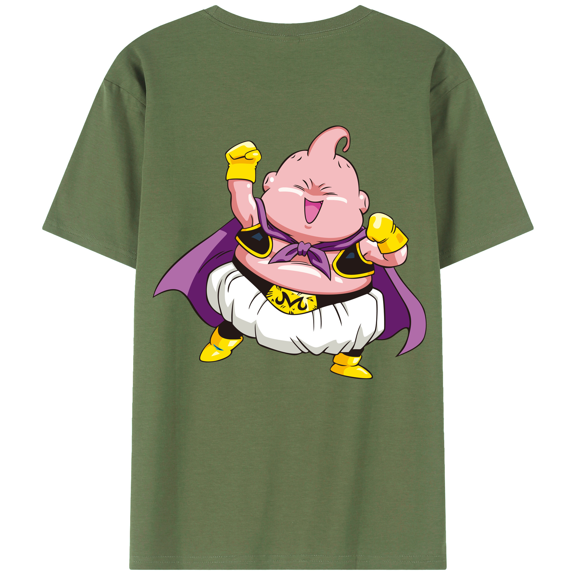 （画像用） ドラゴンボール 魔人ブウ DRAGON BALL Majin Buu 綿100％ メンズ半袖Tシャツ（バックプリント） 通気性